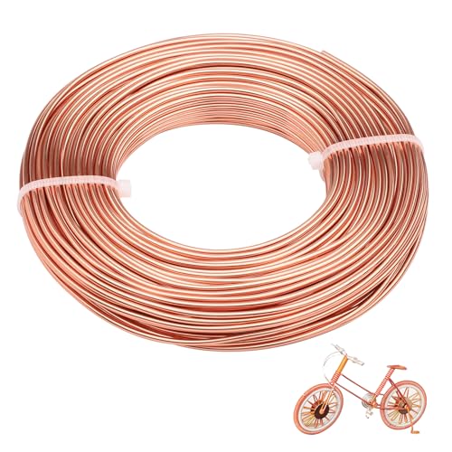 12 Gauge Aluminum Wire 100FT, 2mm Bendable Metal Anodized Aluminum Wire for Sculpting Jewelry Making Crafts Wreath Beading Floral(Champagne Gold) - color: Champagne Gold