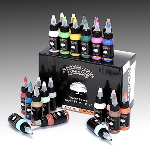 Airbrush Acrylic Paint Set 24 Colors for Models DIY