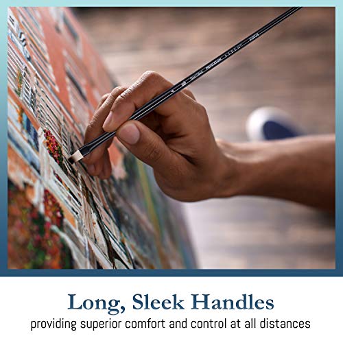 Princeton Aspen 6500 Series 5pc Professional Paint Brushes for Acrylic Painting - Synthetic Oil, Gouache, and Acrylic Paint Brushes Set - Filbert Striper Flat & Round Set of Art Brush | 5pc Synthetic Oil, Gouache, Watercolor and Acrylic Paint Brushes Set,