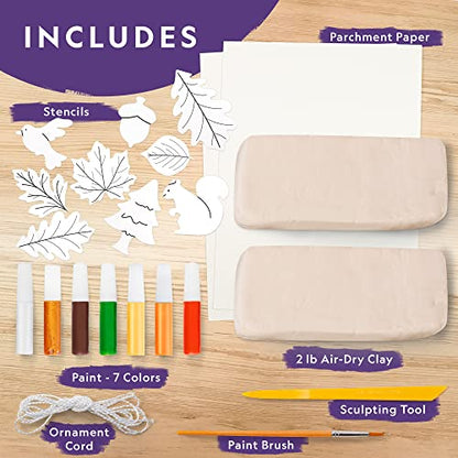 National Geographic Air-Dry Modeling Clay Arts and Crafts Kit for Kids | 2 Lbs. Air-Dry Clay, 9 Pottery Art Projects, Sculpting Supplies, Christmas Ornament Craft, Creative Activity, Ages 8-12 - style: Air-dry Clay Pottery Kit