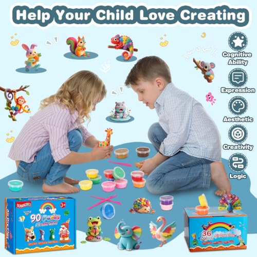 ifergoo Air Dry Clay Kit - 60 Colors Magic Foam Modeling Clay for Kids - color: 60 Colors