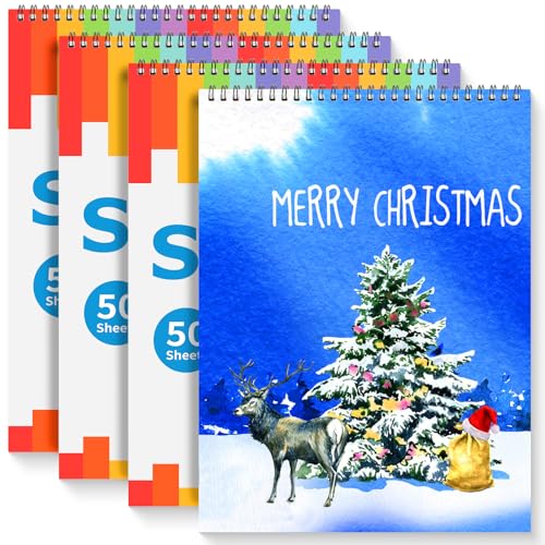 9" x 12" Sketch Book, 4-Pack 50 Sheets Spiral Bound Art Sketchbook Notebook - size: 9" x 12"(Pack of 4)