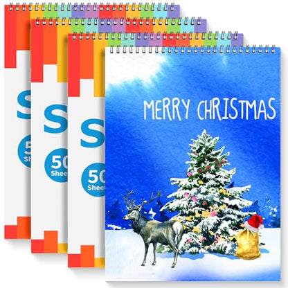 9" x 12" Sketch Book, 4-Pack 50 Sheets Spiral Bound Art Sketchbook Notebook - size: 9" x 12"(Pack of 4)