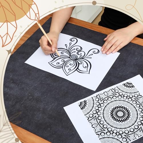 Dinifee 5 Sheets Large Carbon Paper for Tracing 20.3 x 47 Inch Graphite Transfer Paper Waxed Carbon Transfer Sheet for Wood, Canvas, Woodworking Patterns, Fabric, Sketch Drawing, Black - size: 20.3 x 47 Inch