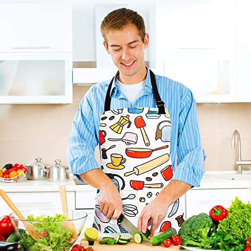 Adjustable Waterproof Apron Bib Apron with 2 Pockets Cooking Kitchen Aprons for Women Men Chef - color: Kitchen Apron