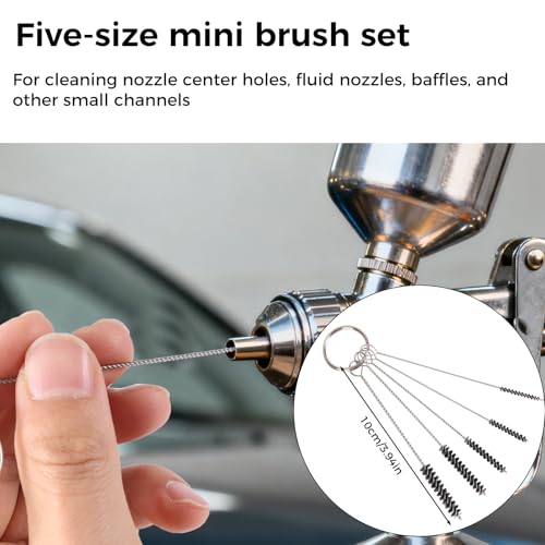 Goktvai 31pcs Spray Gun Cleaning Kit, Multi-Purpose Cleaner Brush Durable Air Paint Airbrush Maintenance Brush for Nozzle Cleaning Accessories