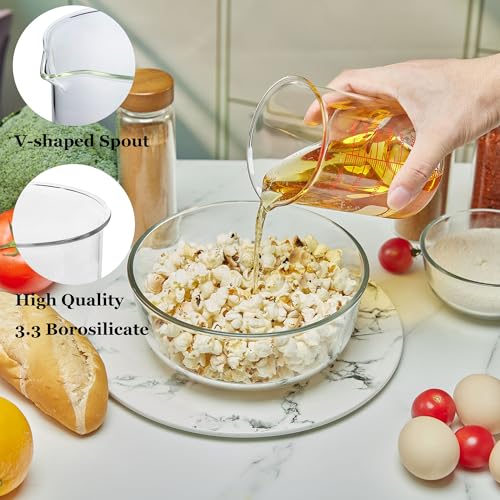 High Borosilicate Glass Measuring Cup-V-Shaped Spout,500ml(16OZ) Glass Measuring Beaker for Kitchen or Restaurant, Easy to Read - size: 500ml (16oz)