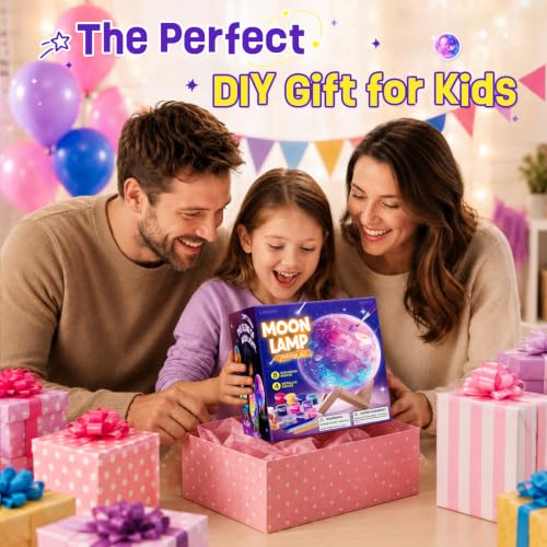 Paint Your Own Moon Lamp Kit, 3D Moon Night Light, Crafts for Kids Age 4-12 - style: Moon