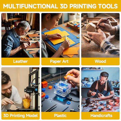 3D Printer Tool Kit 3D Printing Accessories Includes Deburring Tools,Needle Files,Brushes,Tweezer,Gloves,Scraper,Wire Cutter for 3D Print Model Remove, Smoothing, Finishing - style: Type C