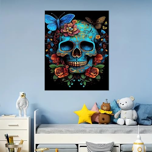Arttoplus Skull Paint by Numbers Kit for Adults Beginner 16x20 inch - color: MT20323-US