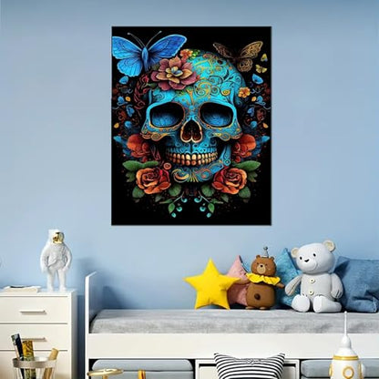 Arttoplus Skull Paint by Numbers Kit for Adults Beginner 16x20 inch - color: MT20323-US