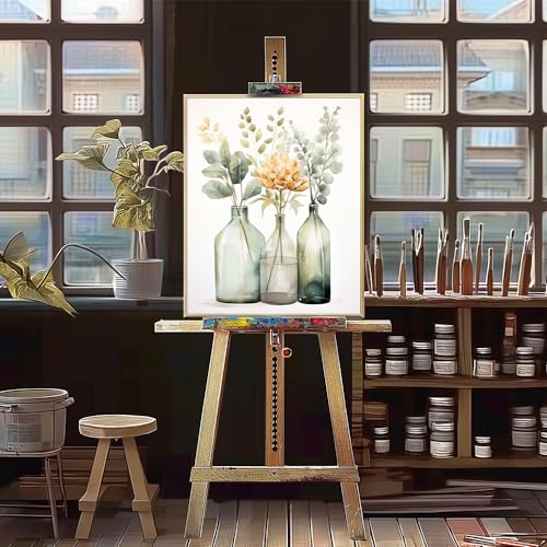 Natuyalo Paint by Numbers Kit for Adults - Flowers in Bottle DIY Adult Paint by Number Kits Acrylic Canvas Painting for Adults Beginners Kids Art Crafts Without Frame, 16x20 Inch - color: ART-07