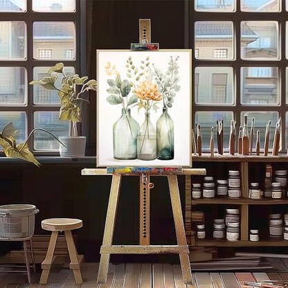 Natuyalo Paint by Numbers Kit for Adults - Flowers in Bottle DIY Adult Paint by Number Kits Acrylic Canvas Painting for Adults Beginners Kids Art Crafts Without Frame, 16x20 Inch - color: ART-07