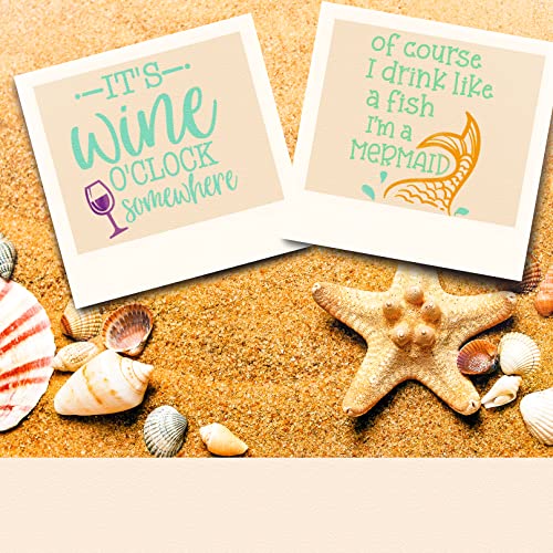 Self Adhesive Screen Printing,Stencils Mesh Transfer Stencils - Reusable Screen Printing Stencil Patterns for DIY Painting (Summer Beach 4PC) - color: Summer Beach