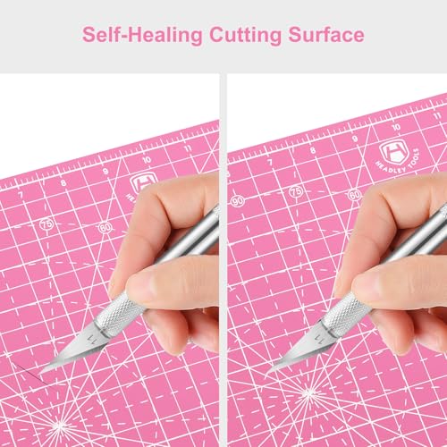 17"x17" Rotating Cutting Mat, Self Healing Mat with 360-Degree Rotation & Anti-Slip Base, Sewing Board Cutting Mat Perfect for Fabric Quilting Leather Hobby Project, Pink - color: Pink, size: 17"L x 17"W