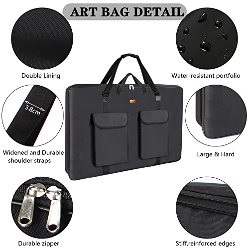 TreochtFUN Art Portfolio 23 X 31in - Portfolio Case A2 Heavy duty Soft Side - size: 23 x 31