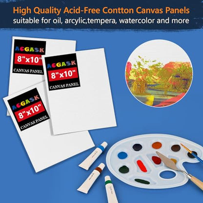 ACKASK Painting Kits for Adults Kids,Acrylic Paint Canvas Easel Set,30 Pcs Drawing Painting Supplies Art Kit,12 Paints,10 Painting Brushes,Palettes Etc,Art Set Art Supplies for Kids Adults Artists