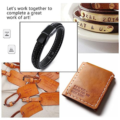 44 Pcs Leather Stamping Kit, 36 Pcs Leather Stamps 3mm with Letters Numbers - color: 3mm 36stamps