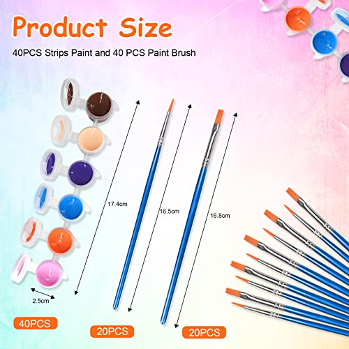 20 Pack Mini Acrylic Paint Set,12 Colors Acrylic Paints Strips for Adults Craft Paint,280 PCS Painting Kit Container Strips Storage, Perfect for Home Birthday Party Favors…… - style: pack of 20
