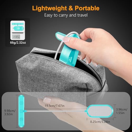 Gritin Rechargeable Book Light for Reading in Bed with 19 LED | Eye Caring 3 Color Temps, 5 Brightness Levels, Memory Function, 90 Hrs Runtime Flexible Goose Neck Clip on Light-Blue - color: Blue