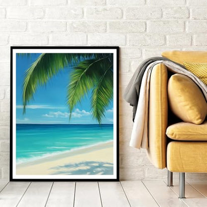 Natuyalo Beach Landscape Paint by Numbers Kit for Adults - Beginner Seaside View - Adult Paint by Number Kits on Canvas - DIY Acrylic Painting Kits for Gift - 16x20 Inch - color: ART-01