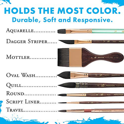 Princeton Artist Brush, Neptune Series 4750, Synthetic Squirrel Watercolor Paint Brush, Round, Size 10 - size: Size 10