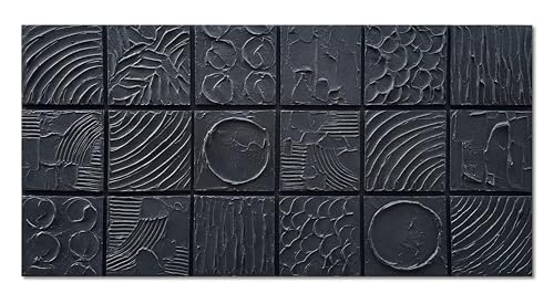 NANKAI Art Hand-Drawn 48x24 inch Pure Black Textured wall Decoration Painting. Modern Abstract Oil Painting. Suitable for wall Decoration in Living Rooms, bedrooms and corridors - color: Nkhb377