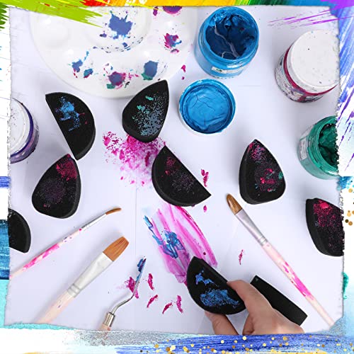 24 Pcs Face Paint Sponge Petal Oval Semicircular for Halloween Kids Adults | 2 Styles, Halloween Role Play, Highly Elastic and Absorbent, Clean Repeatedly, Improve Painting and Skills Imagination