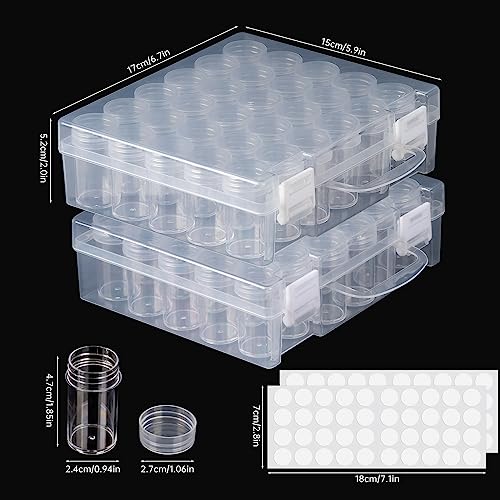 Bead Organizer, Bead Containers, 30 Grids Diamond Painting Storage Containers Clear Bead Organization Diamond Painting Accessories Small Storage Container for Beads Seeds Glitter Rhinestones (2 Pack) - size: The outer box: 16 x 14 x 5.3cm (2 Pack)