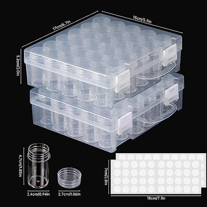 Bead Organizer, Bead Containers, 30 Grids Diamond Painting Storage Containers Clear Bead Organization Diamond Painting Accessories Small Storage Container for Beads Seeds Glitter Rhinestones (2 Pack) - size: The outer box: 16 x 14 x 5.3cm (2 Pack)