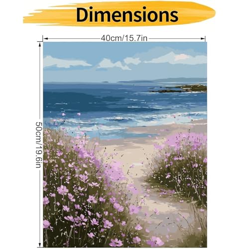 Beach Wildflower Paint by Numbers Kit for Adults Beginner 16X20 inch - color: PB277-1