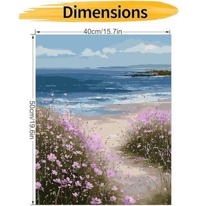 Beach Wildflower Paint by Numbers Kit for Adults Beginner 16X20 inch - color: PB277-1