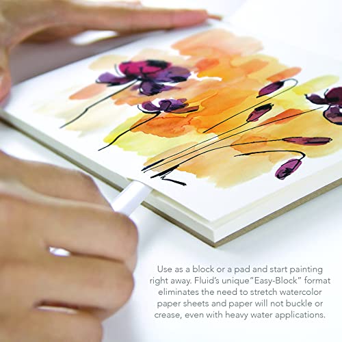 Speedball Art Products, 811234, Fluid 100 100% Cotton Artist Watercolor Paper, 16 x 20 inch Block, 140 lb Cold Press - size: 16 x 20 (140 lb)