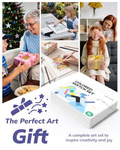Four Candies 85 Pack Sketching Kit for Artist Gifts & Art Supplies