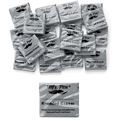 Mr. Pen- Kneaded Erasers, 1.44" x 1.36", 18 Pack, Gray - color: Gray, size: 18 Pack, 1.44" x 1.36"