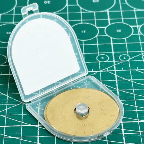 Titanium Coated 45mm Rotary Cutter Blades 50 Pack Rotary Blades for Fabric - color: Gloden