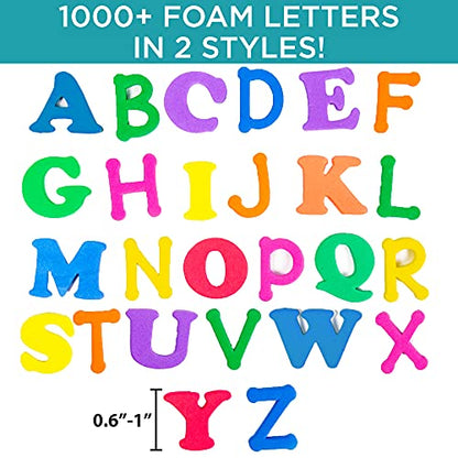Horizon Group USA Adhesive Foam Alphabet Letters - 1000+ Sticker Letters, 7 Fonts, Capital & Lowercase, Multicolor - style: Foam Alphabet Letters