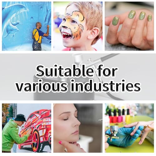 Airbrush Gun Kit with Air Compressor - Small Plug-in Dual-Action Spray Paint Gun, Includes 0.2/0.3/0.5mm Nozzles for Nail Art, Furniture Repair & Artistic Painting (Upgrade Set) - color: Upgrade Set