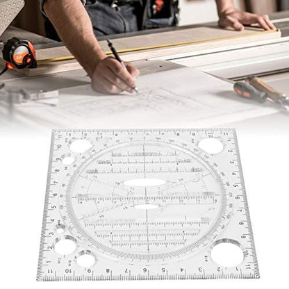 Multifunctional Drawing Ruler, Geometric Drawing Tool, Angle and Circle Maker for School, Office, and Artwork
