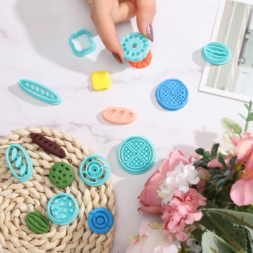 ORIGACH 17 Pcs Bread Polymer Clay Cutters Set | Bread Polymer Clay Cutter for Earring Making Bakery Bread Clay Cutters for Jewelry Making - style: Bread