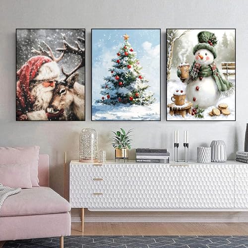 3 Pack Christmas Diamond Art Kits for Adults Christmas Diamond Painting Kit - color: 3 PC Christmas, size: 11.8x15.7in(30x40cm)