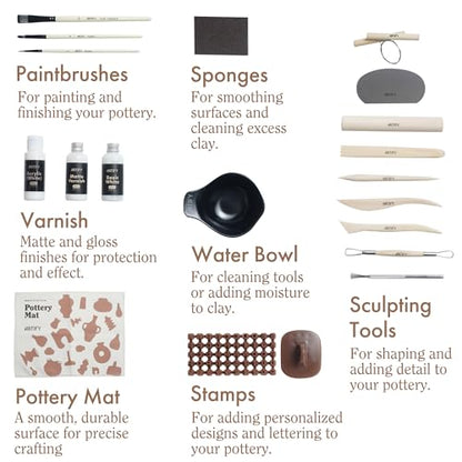 ARTIFY Air Dry Clay Kit for Adults, DIY Pottery Craft Airdry Tool Kit at Home, Art Hobby Clay Sculpting Modeling Making, Date Night Couples Family Beginners Valentines Day Gifts