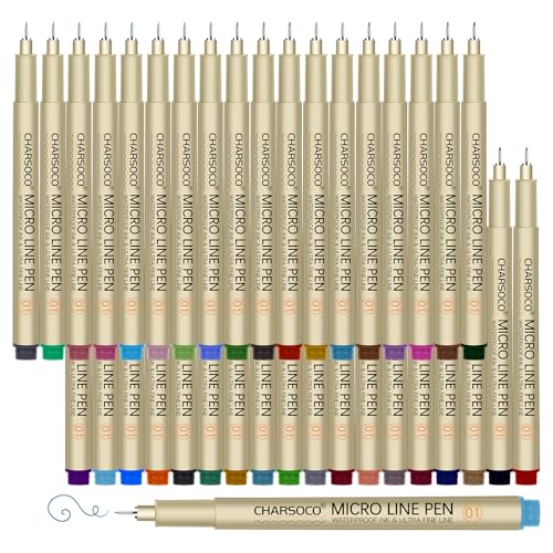 05 Micro Pen, Fine Point Pen with 36 Colors, Waterproof Archival Ink, 0.48mm Fineliner Ink Pens for Artist Illustration, Sketching, Anime, Manga, Technical Drawing and Scrapbooking - color: 36 Colors