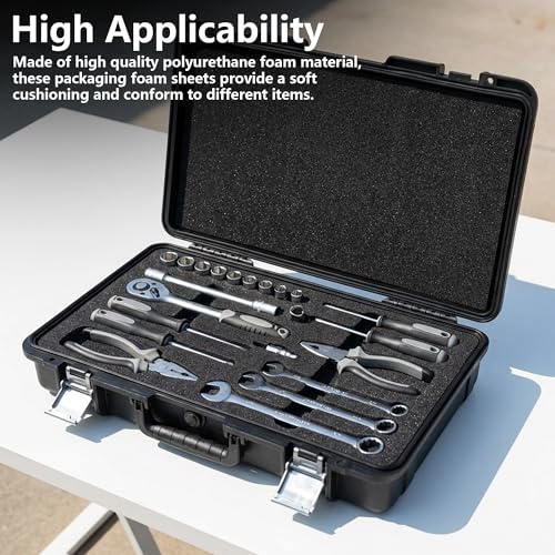 4 Pcs Black Polyurethane Foam Sheet, Cuttable Foam Inserts for Cases | 4 Pcs Black Polyurethane Foam Sheet, Cuttable Foam Inserts for Cases - color: 16x12x0.5Inch - 4Pcs