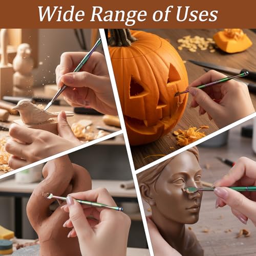 5 Pc Carving Tool for Wax Wood Sculpting Modeling Tool Kit Sculpting Tool | Stainless Steel, Double-Ended, Sculpture Spoon Tool, Carving Kit, Sculpture Supplies, for Clay Pottery, Carve Sculptures Wax