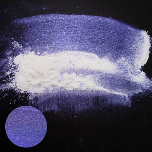 Matio Interference Mica Powder, 1.06oz/ 30g Ghost Blue Chrome Powder | Pearlescent Effect Color Shift Pigment for Epoxy Resin Shimmer, Nail Polish,Soap Dye,Candle Making,Paint - color: Ghost Blue