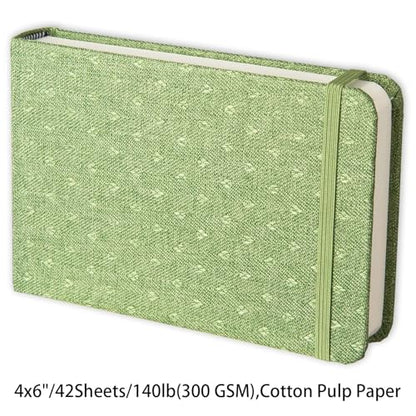 SEMLEART Watercolor Journal Sketchbook,4 * 6",140lb/300GSM Cotton Paper - size: 4×6in