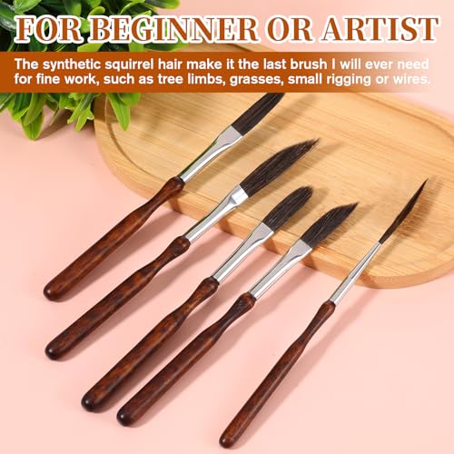 5 Pcs Pinstriping Brush Professional Travel Art Paintbrushes High Performance Striping Brushes Detail Script Liner Paint Brush Scroll Sword Dagger Brushes for Oil Painting Miniature Art Craft Projects