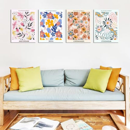 Lanzeyo Diamond Painting Kits for Adults Flower Diamond Art Kits for Beginners Diamond dot Kits Floral Wall Art DIY Adults Crafts 4PCS Gem Art (Flower) - color: 05 Flower