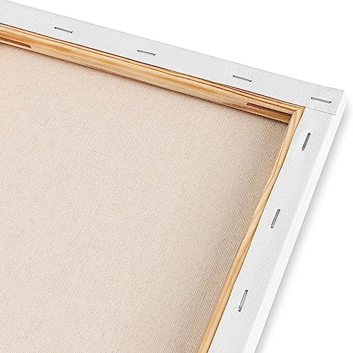 KINGART 805-6 Stretched White Canvas for Painting, 12 x 16 Inch, Pack of 6 | 100% Cotton, Triple Primed Acid-Free Gesso, Ready to Paint, 5/8" Profile, Back-Stapled - size: 12 x 16 Inch